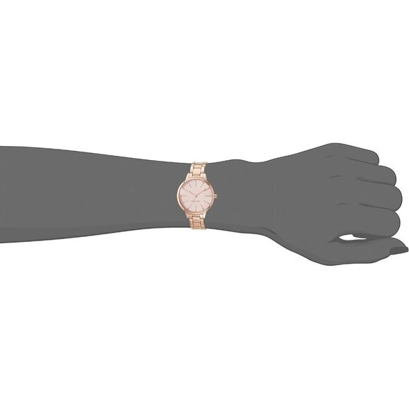 ✨ Nine West Crystal Accented Bracelet Women Pink Mineral Adjustable Clasp Watch - Picture 5 of 6